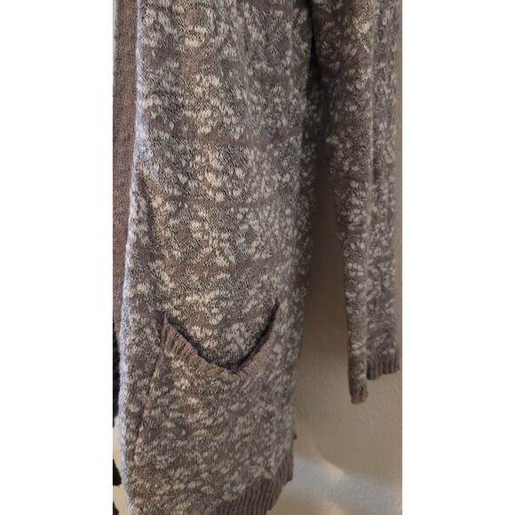 LA Hearts Gray White Open Front Knit Cardigan Sweater Large Raglan Long Sleeves - Picture 5 of 5